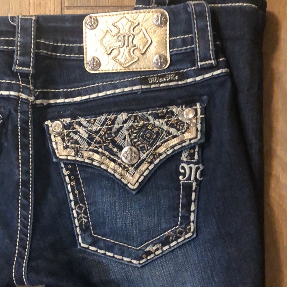 Miss Me Jeans bling details size 26 signature rise skinny NWOT - Picture 3 of 9